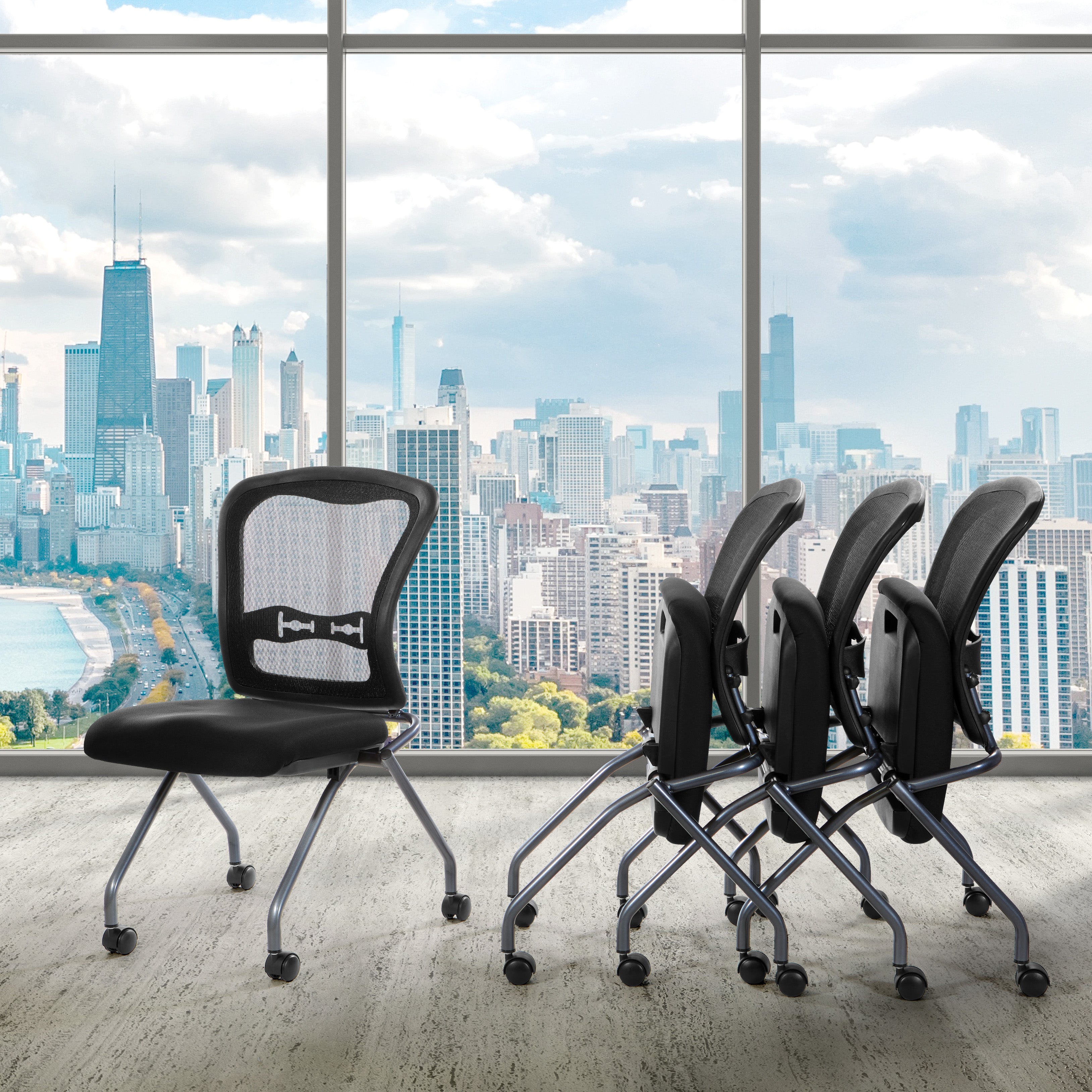 Deluxe Armless Folding Chair With ProGrid® Back